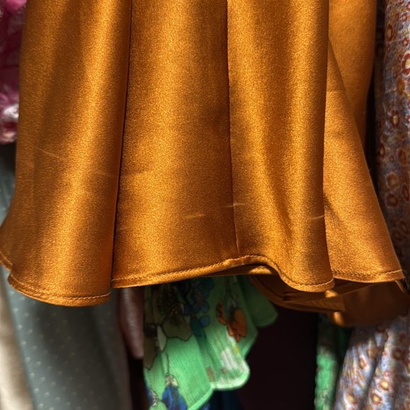 Reformation Daniela 100% silk copper maxi halter gown dress wedding fall size 8 - Picture 15 of 16